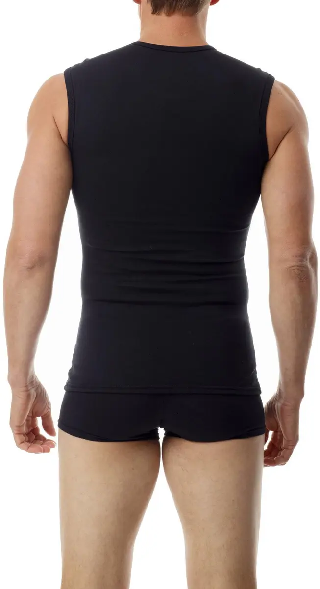 Underworks Cotton Concealer Compression Muscle Shirt Top, Large, Black | Supportive Fit for Active Men - view 2