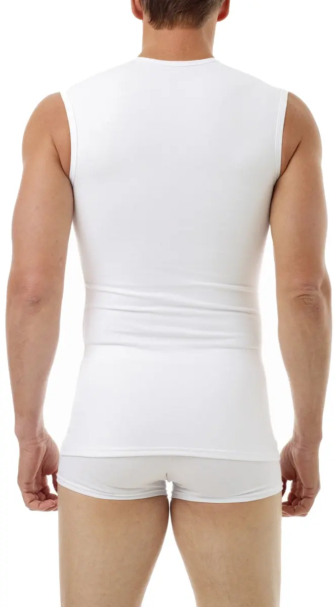 Underworks Cotton Concealer Compression Muscle Shirt Top, Large, White | Support & Fit for Active Men - view 2