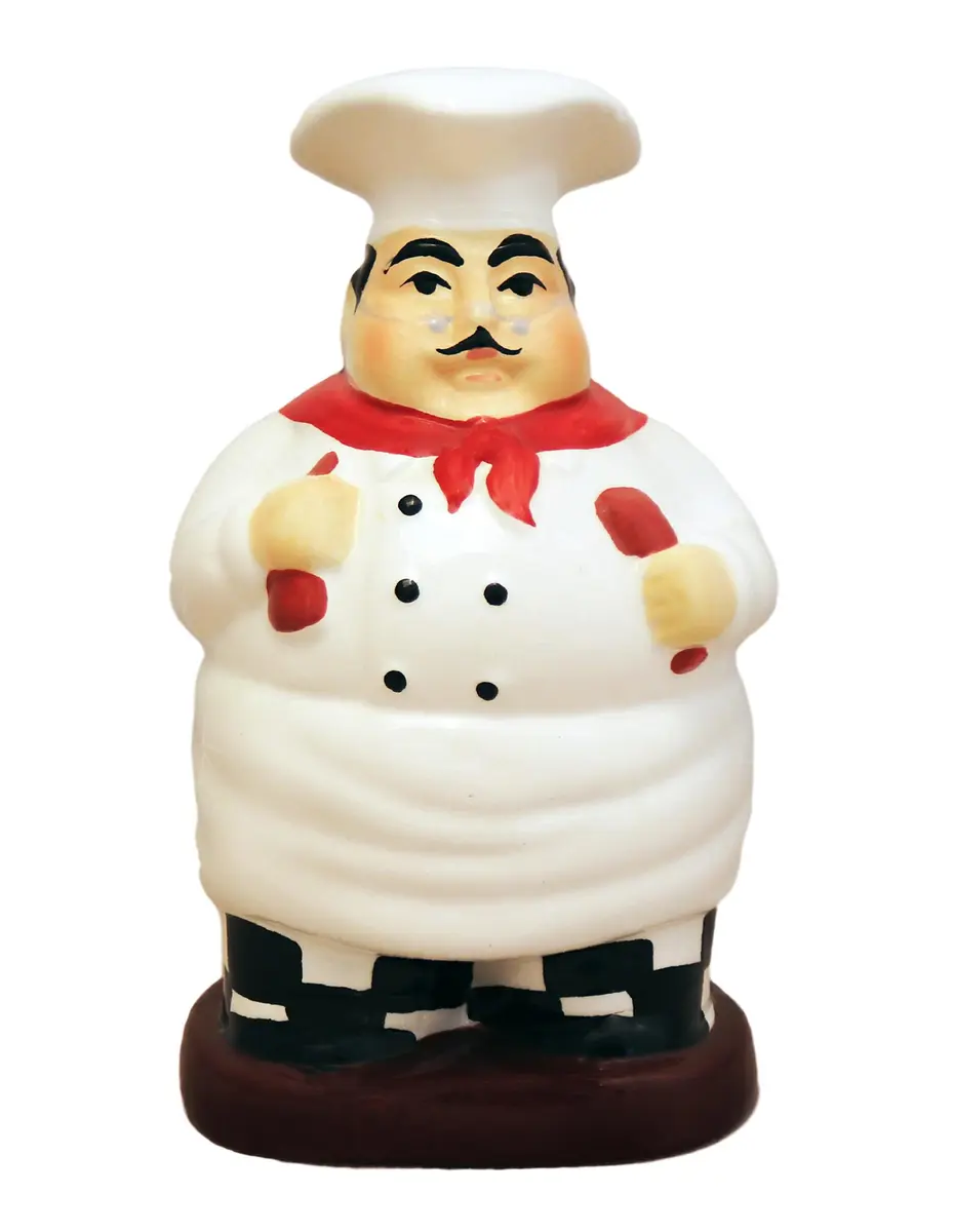 ACK Fat Chef Hand Painted Ceramic Utensil Jar | Modern Kitchen Decor & Storage (70-120 chars) - main product image