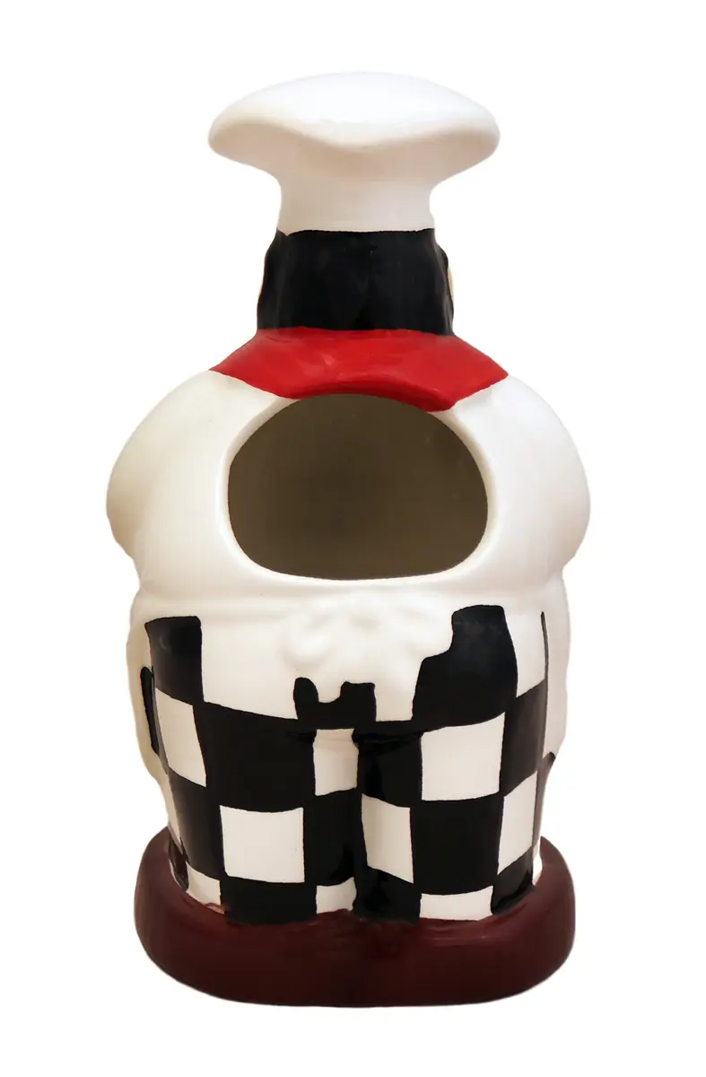 ACK Fat Chef Hand Painted Ceramic Utensil Jar | Modern Kitchen Decor & Storage (70-120 chars) - view 2