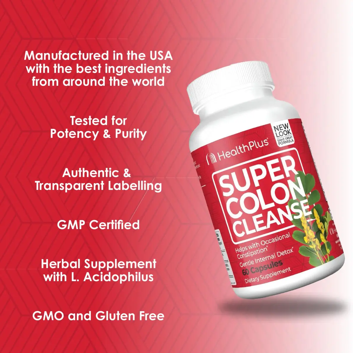 Health Plus Super Colon Cleanse 120 Capsules | Gentle Gut Cleanse Detox with Psyllium Husk & Probiotics - view 4