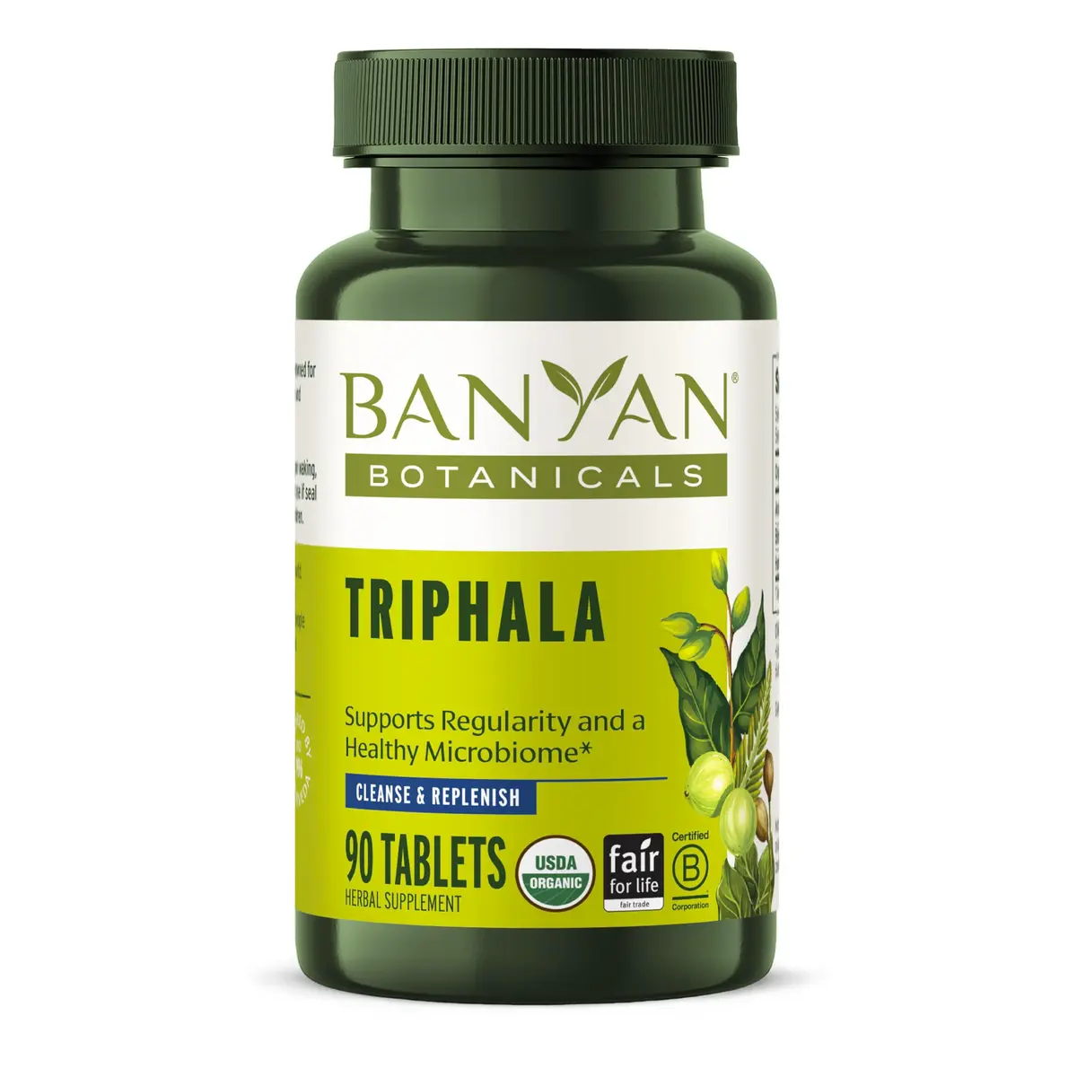 Banyan Botanicals Organic Triphala Tablets - Gentle Daily Digestion & Colon Support - 90 Tablets, Vegan, Non-GMO | Detox & Gut Microbiome Support - main product image