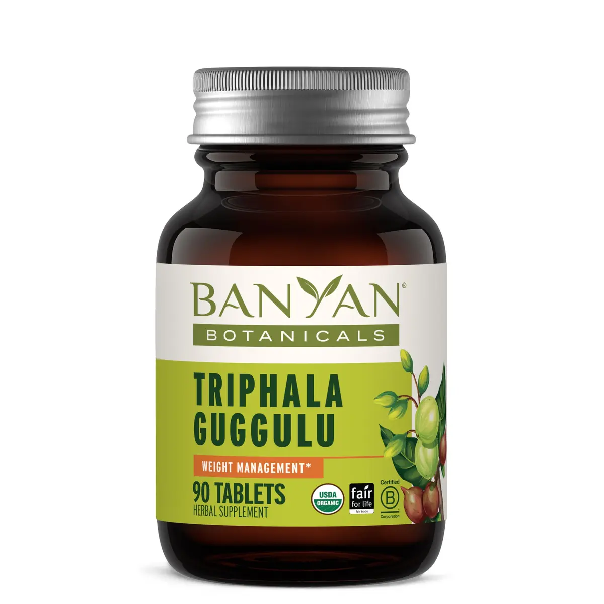 Banyan Botanicals Organic Triphala Guggulu Herbal Supplement 90 Count | USDA Organic Deep Tissue Detox - main product image