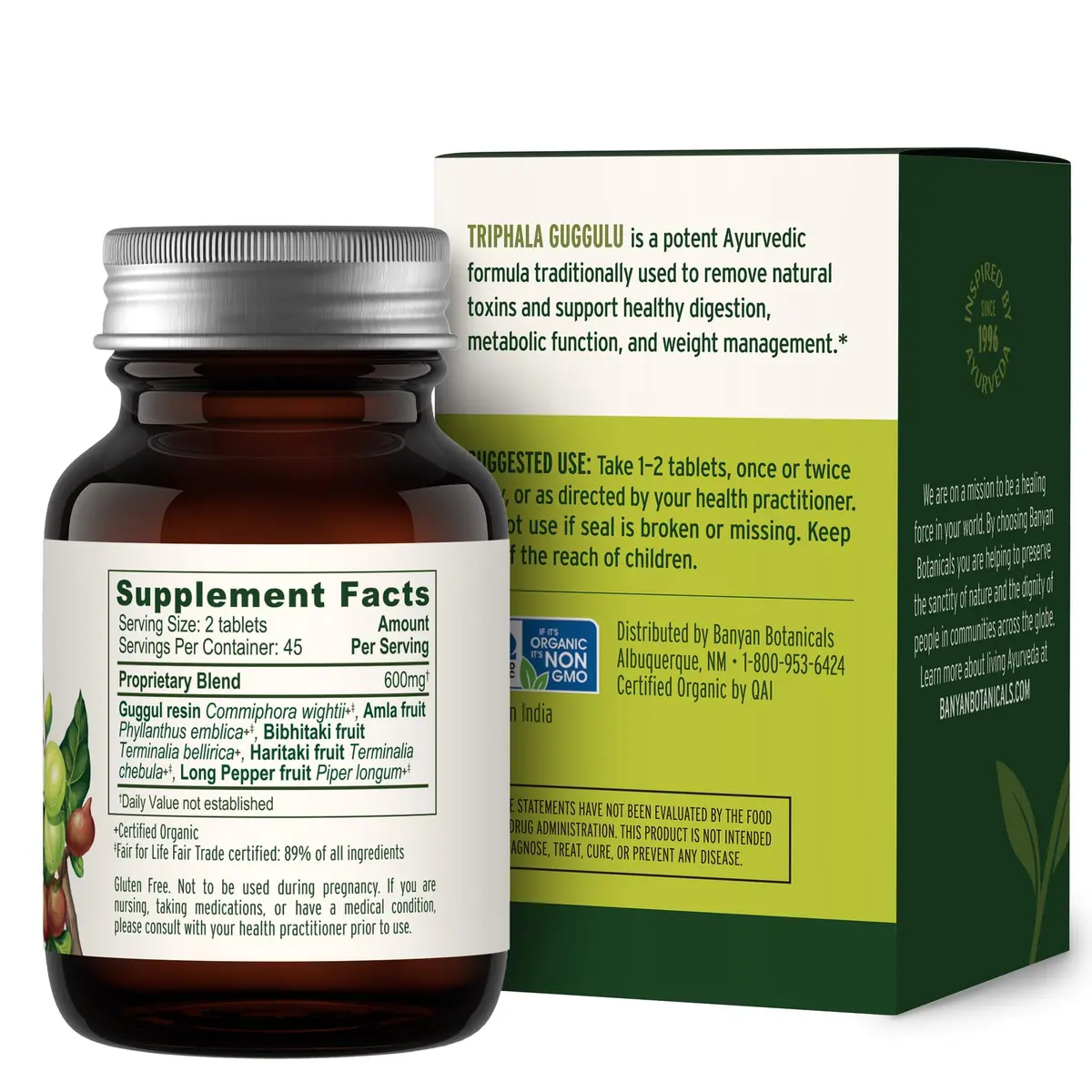 Banyan Botanicals Organic Triphala Guggulu Herbal Supplement 90 Count | USDA Organic Deep Tissue Detox - view 9