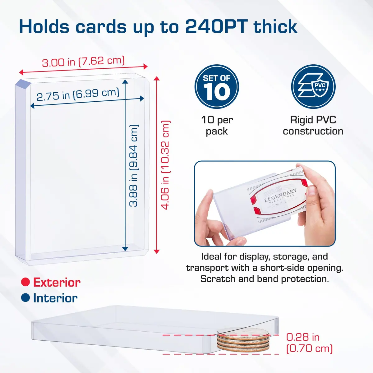 BCW 240 Pt Thick Card Topload Holders for Relic and Patch Cards | Protect & Display Thick Cards - view 5