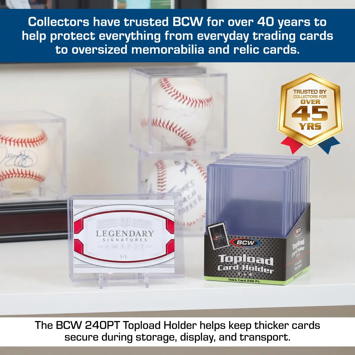 BCW 240 Pt Thick Card Topload Holders for Relic and Patch Cards | Protect & Display Thick Cards - view 3