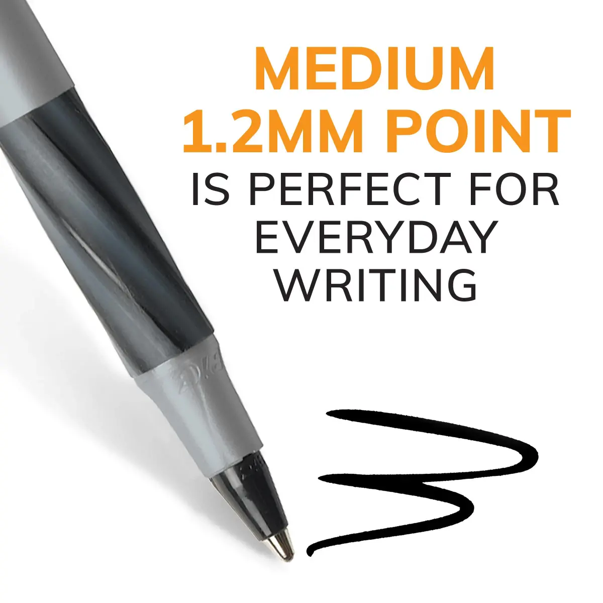 BIC Round Stic Grip Xtra Comfort Ballpoint Pen, Purple Ink, 12-Count | Smooth Ink Flow for Daily Writing - view 4