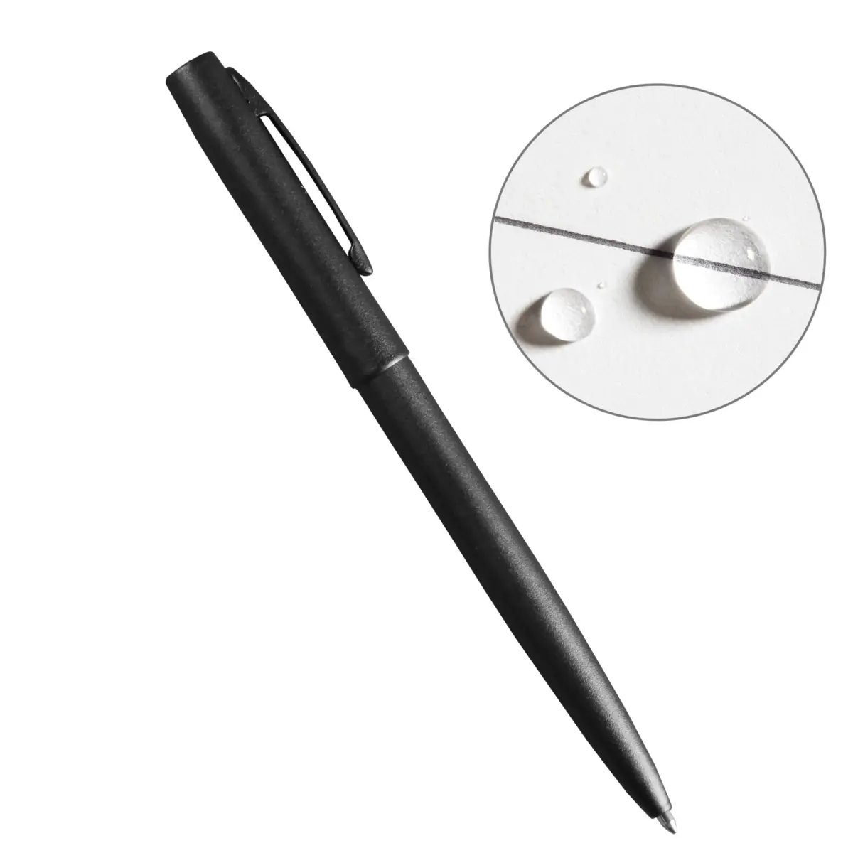 Rite in the Rain Black Metal Clicker Pen 12.7cm (5 in) | Writes on Wet Paper & Upside Down - view 5