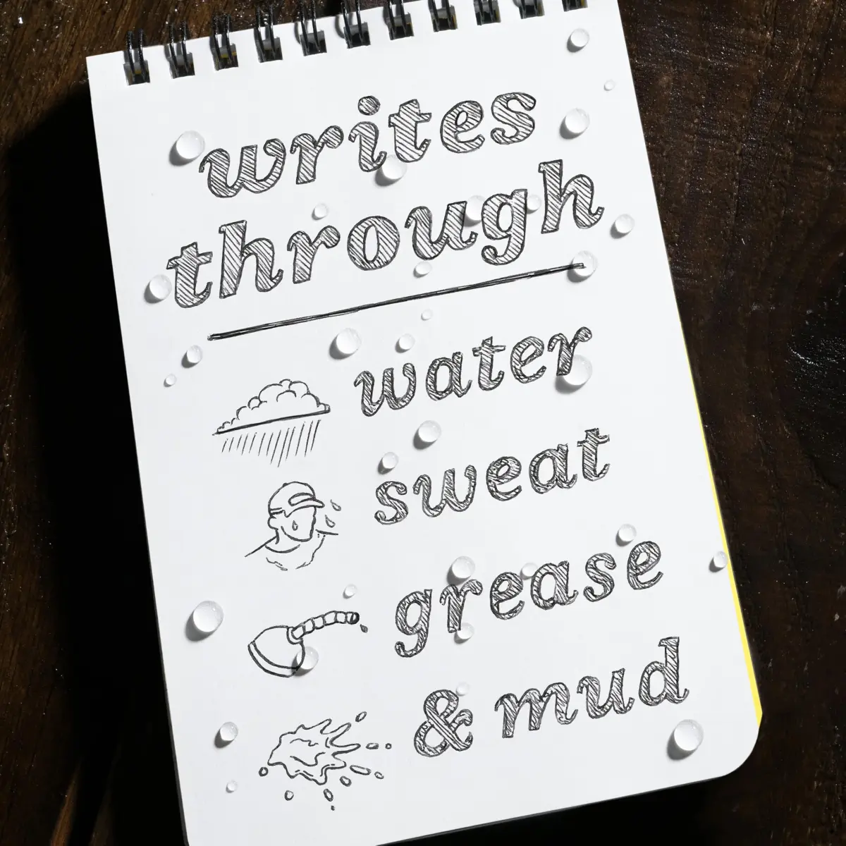 Rite in the Rain Black Metal Clicker Pen 12.7cm (5 in) | Writes on Wet Paper & Upside Down - view 2