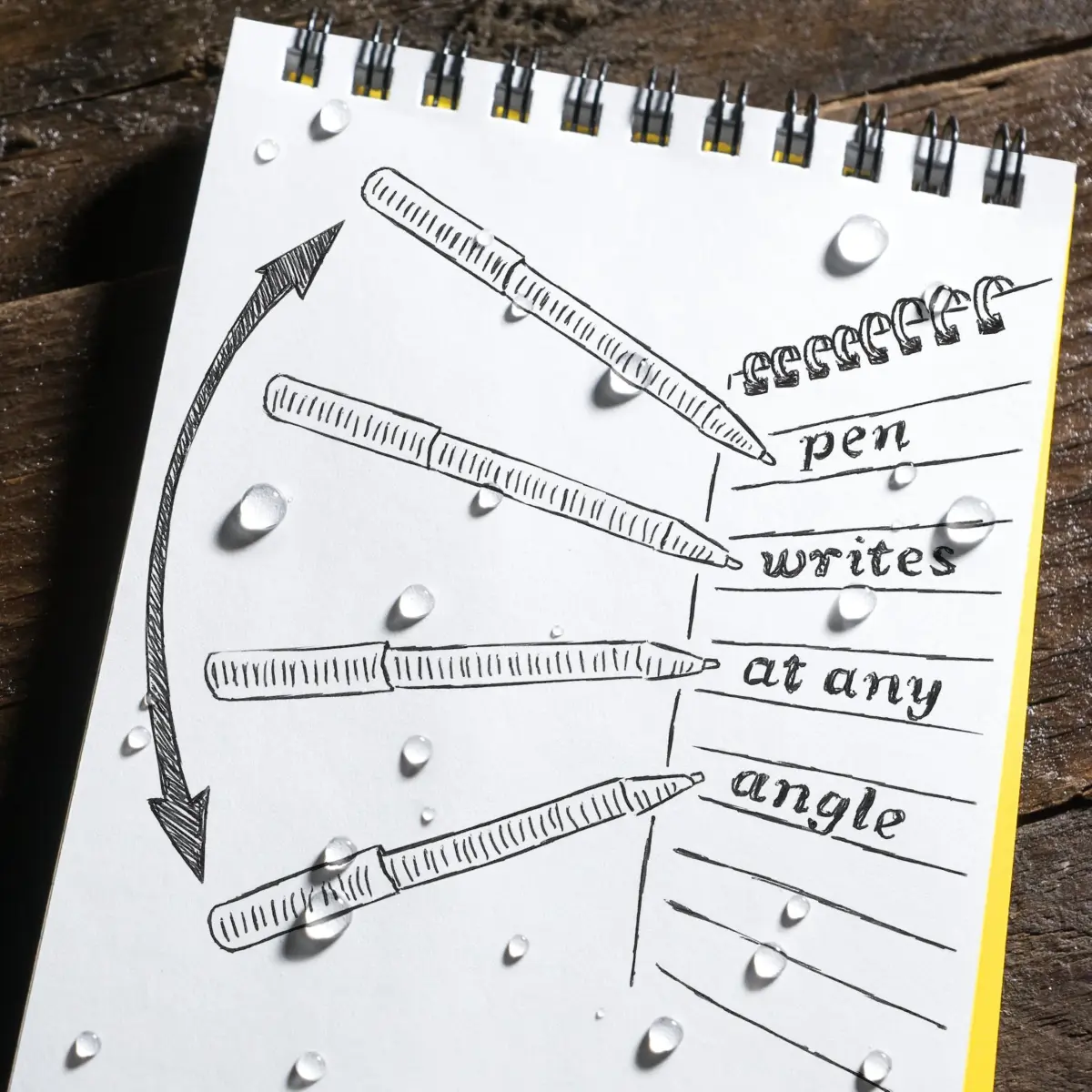 Rite in the Rain Black Metal Clicker Pen 12.7cm (5 in) | Writes on Wet Paper & Upside Down - view 3