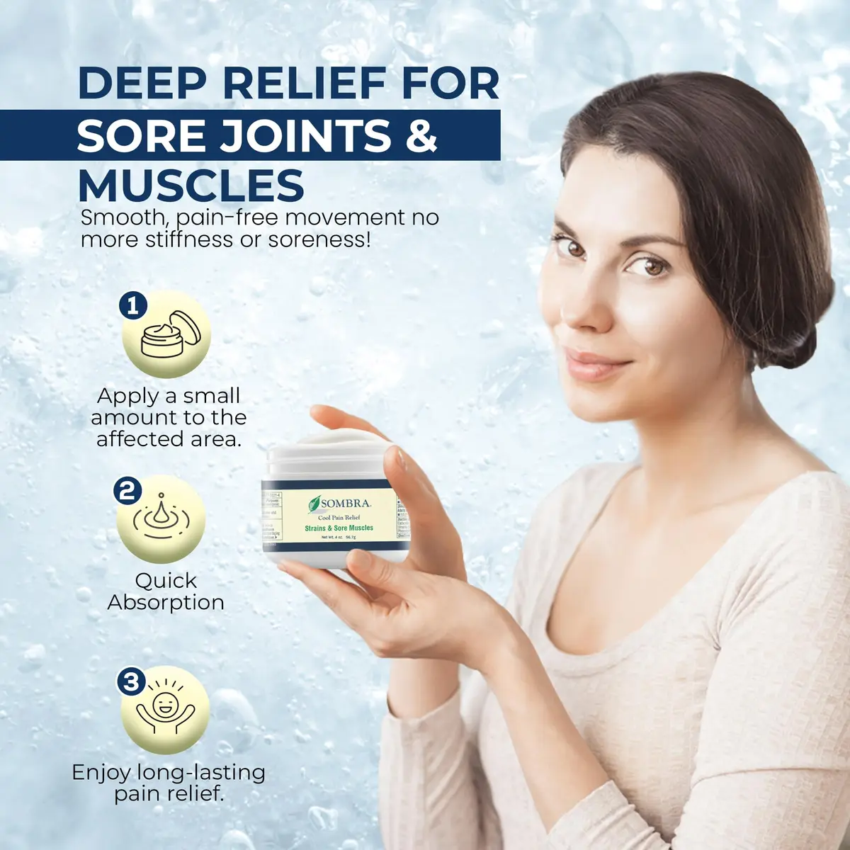 Sombra Cool Pain Relief Gel 4 oz | Targeted Cooling Relief for Sore Muscles & Sprains - view 5
