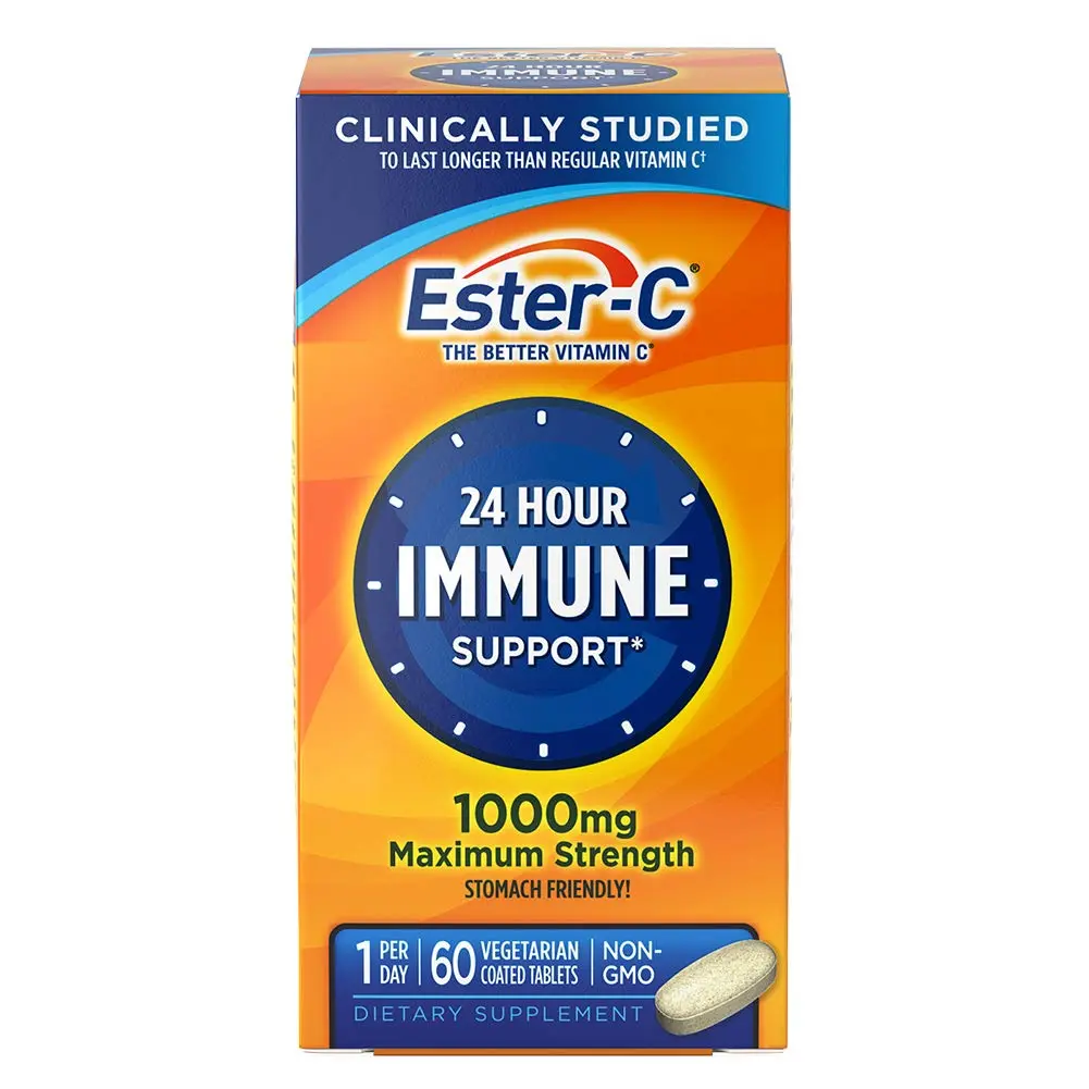 Ester-C Vitamin C 1000 mg Coated Tablets 60 Count | Immune Support with 24-Hour Absorption - main product image