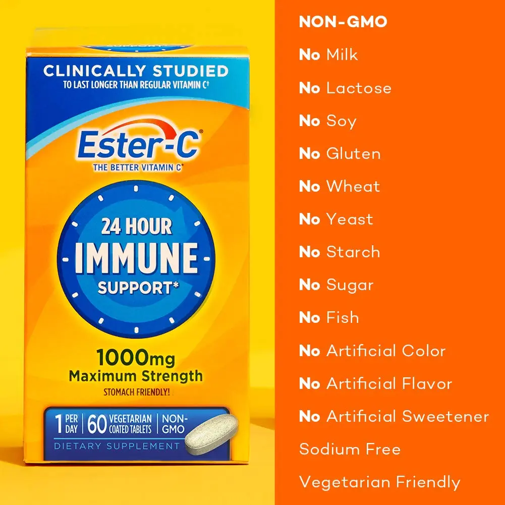 Ester-C Vitamin C 1000 mg Coated Tablets 60 Count | Immune Support with 24-Hour Absorption - view 3