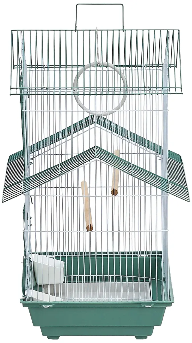 Prevue Pet Products Shanghai Parakeet Cage, Green, 34cm (13.5")L x 28cm (11")W x 56cm (22")H | Safe & Spacious Bird Habitat - view 2