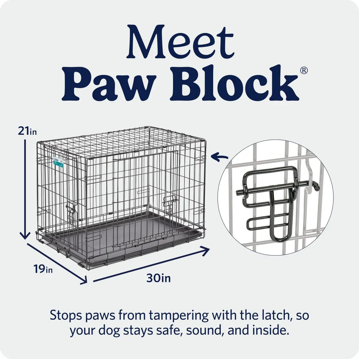 MidWest 30-Inch Double Door iCrate for Medium Breeds 21-40 lbs | Secure, Foldable & Durable - view 4