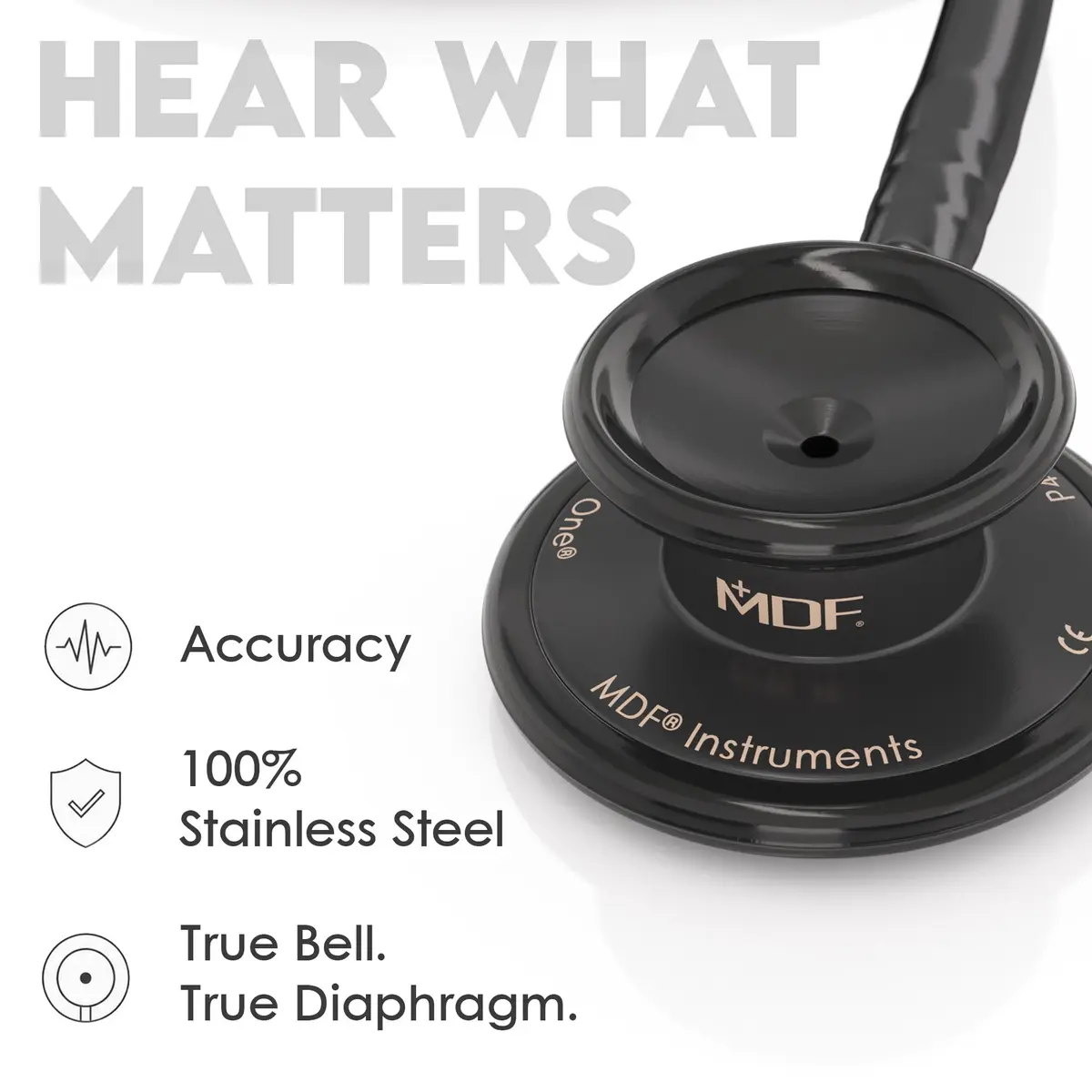 MDF Instruments MD One Stainless Steel Adult Stethoscope | 20+ Color Variations, Acoustic Clarity, Latex-Free - view 5