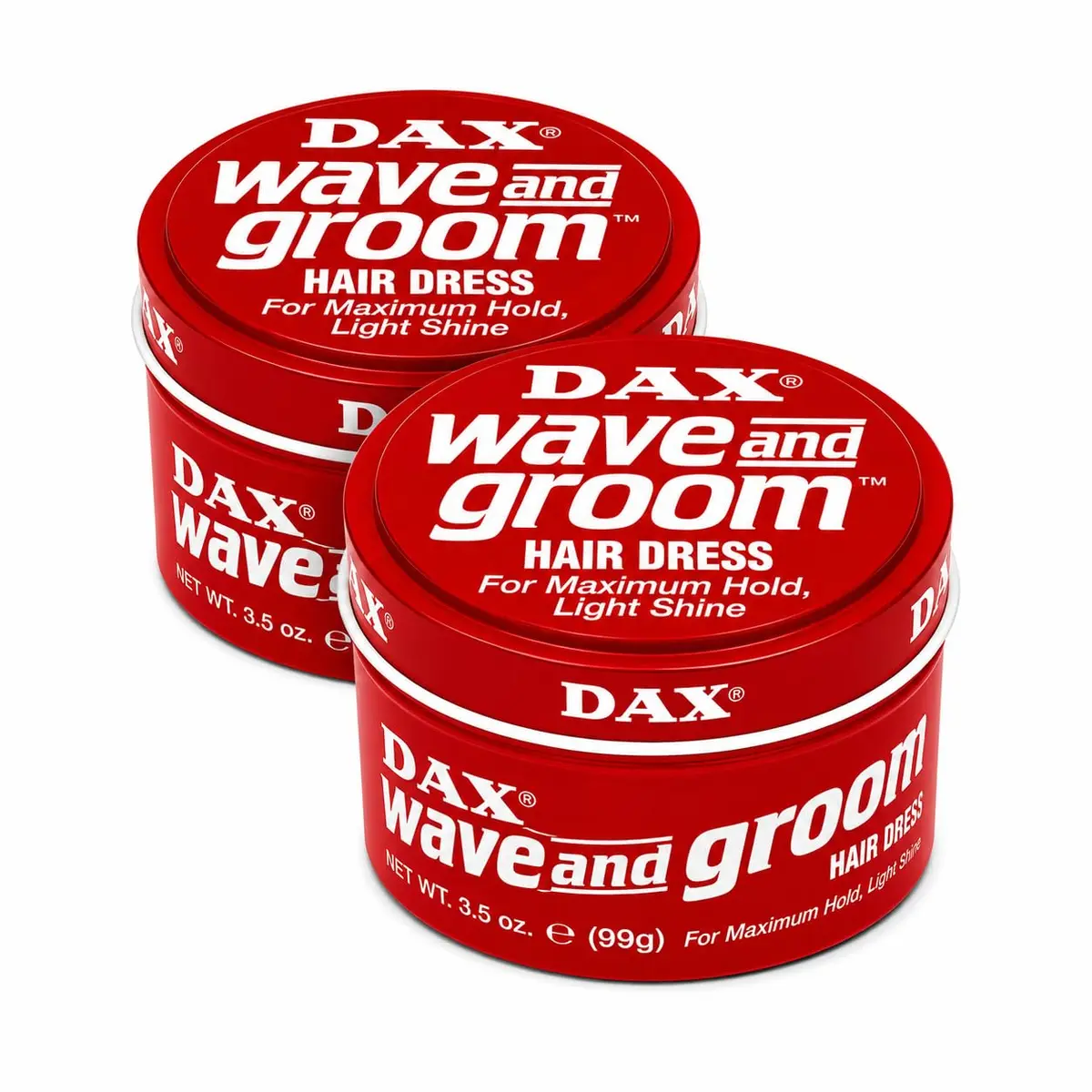 DAX Wave & Groom Hair Dress, Superior Hold Pomade with Shine, 3.5 oz, 2 Pack | Strong Hold for Short Hair with Natural Shine - main product image