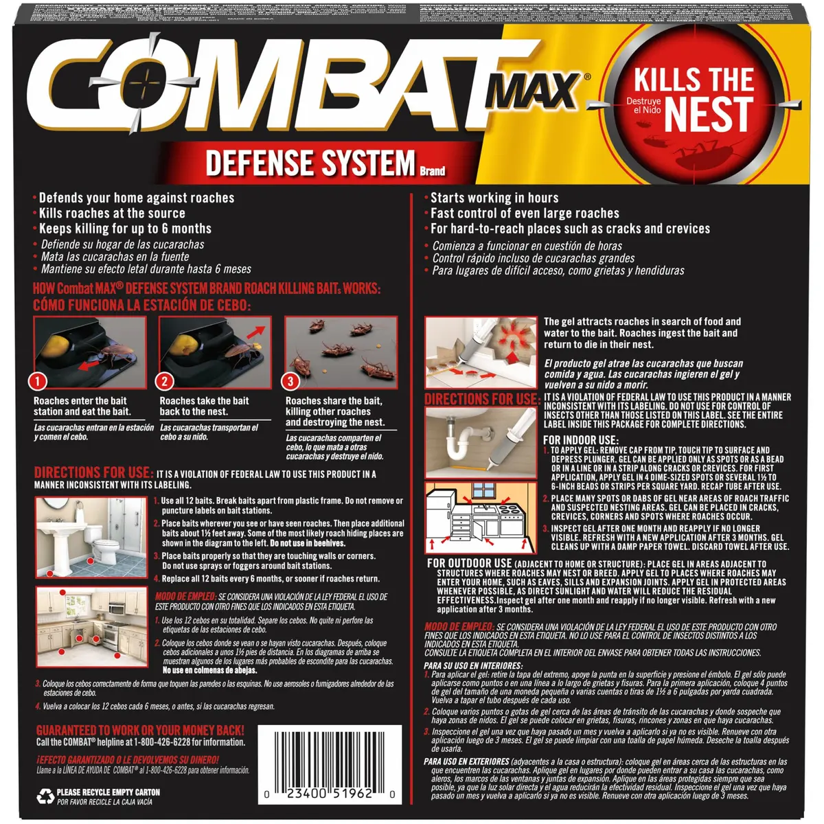 Combat Max Defense System Roach Killing Baits & Gel | 12 Count (0.4 Oz Gel) - view 6