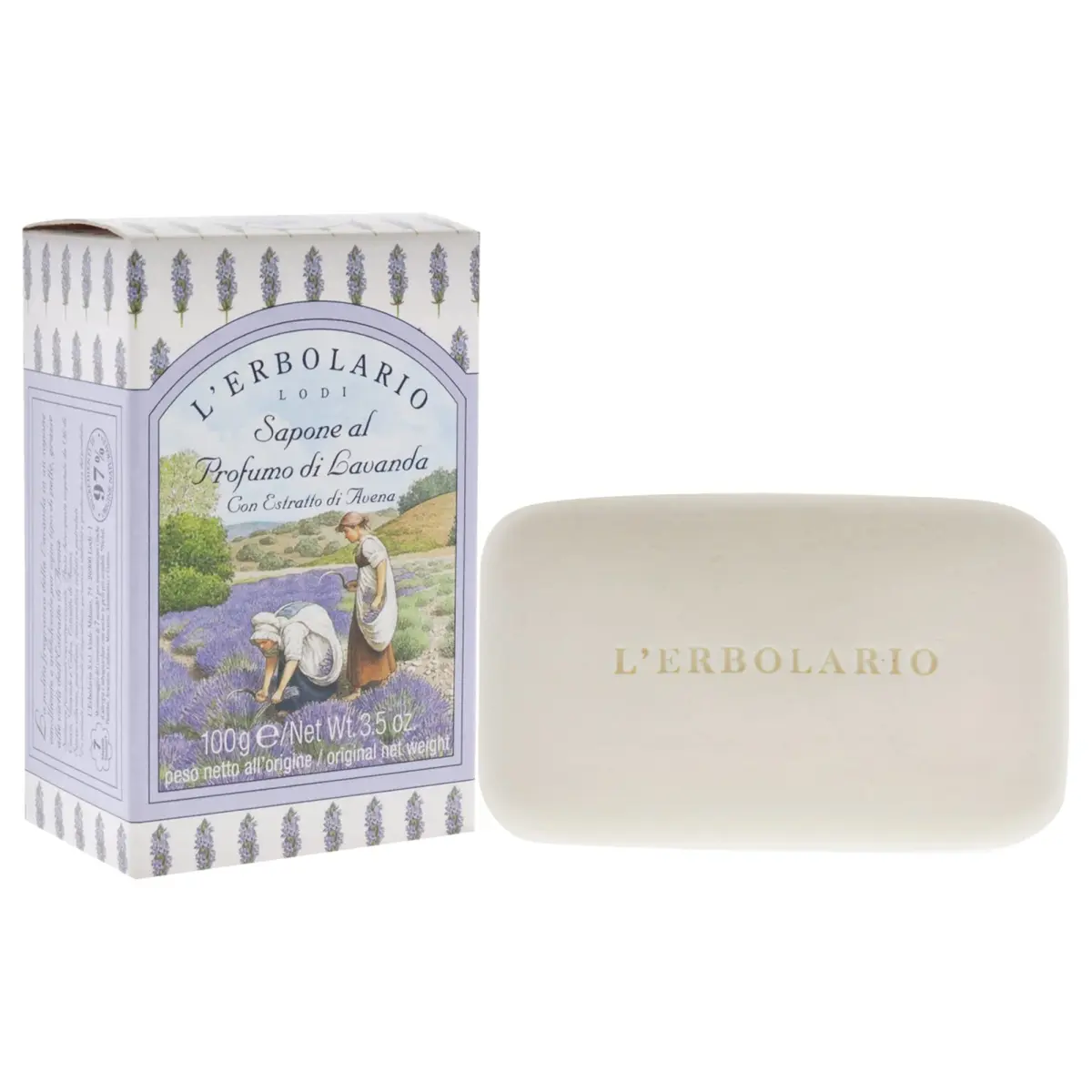 L'Erbolario Lavender Perfumed Soap Bar 99g (3.5 Oz) | Gentle Cleanser for All Skin Types - view 3