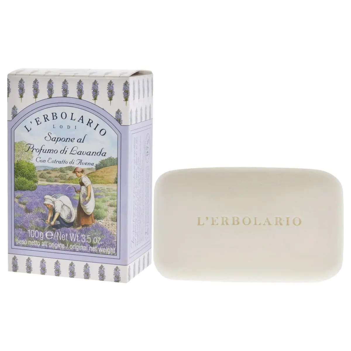 L'Erbolario Lavender Perfumed Soap Bar 99g (3.5 Oz) | Gentle Cleanser for All Skin Types - view 4