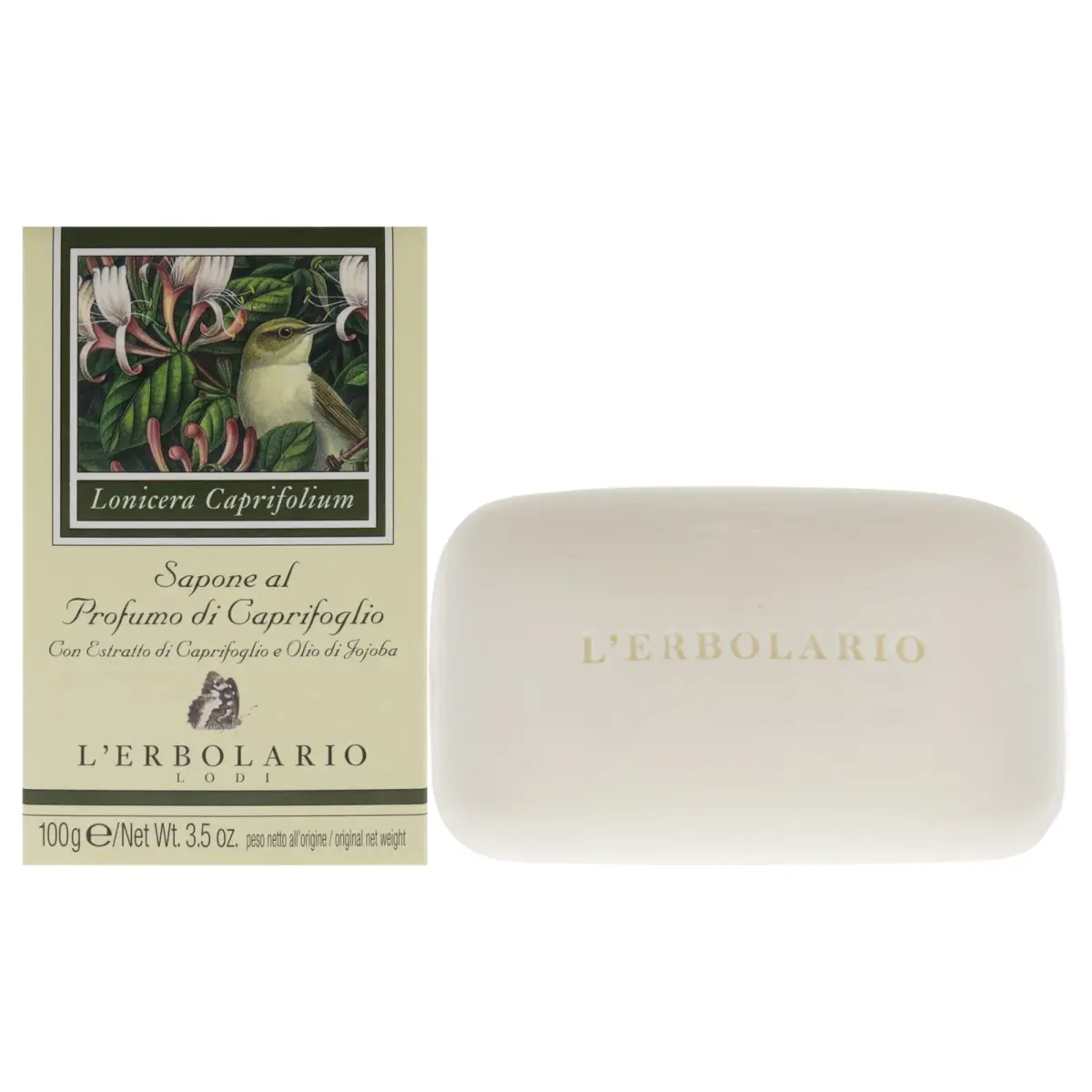 L'Erbolario Perfumed Bar Soap Honeysuckle 99g (3.5 oz) | Gentle Cleansing for Hands & Body - main product image