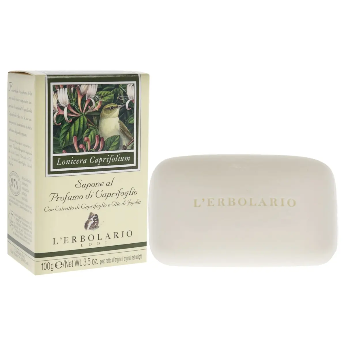 L'Erbolario Perfumed Bar Soap Honeysuckle 99g (3.5 oz) | Gentle Cleansing for Hands & Body - view 3