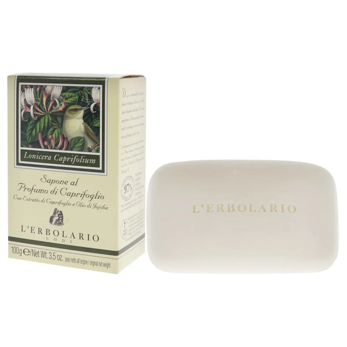 L'Erbolario Perfumed Bar Soap Honeysuckle 99g (3.5 oz) | Gentle Cleansing for Hands & Body - view 4