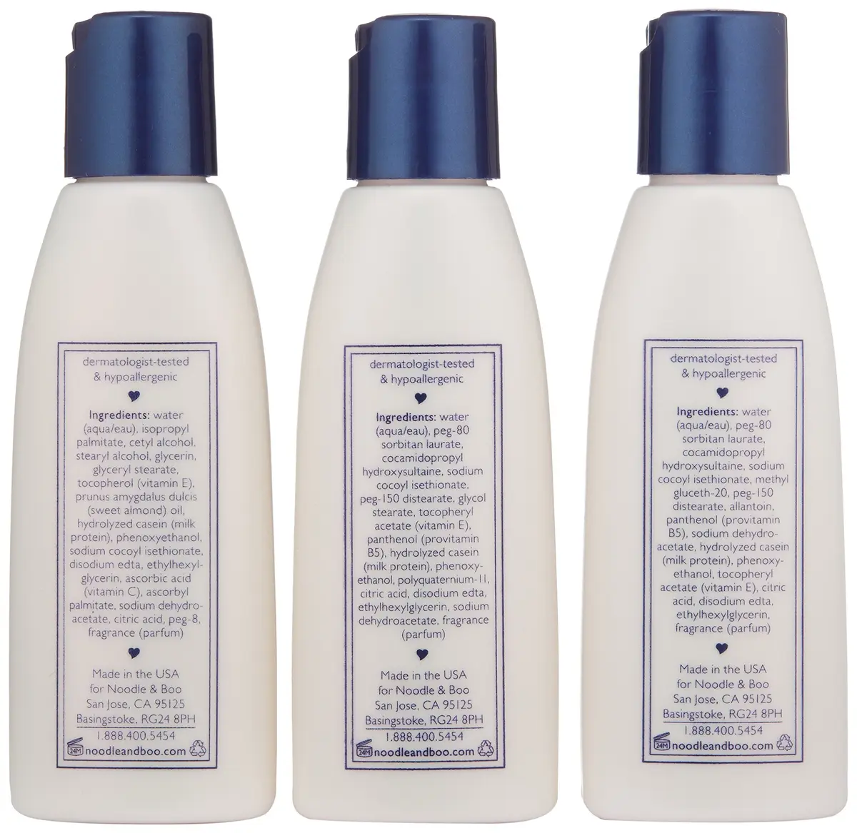 Noodle & Boo Essential Care 3 Piece Kit Super Soft Baby Lotion, Extra Gentle Shampoo and Soothing Body Wash, 2 Fl Oz of each | Hypoallergenic & Safe for Sensitive Skin - view 2