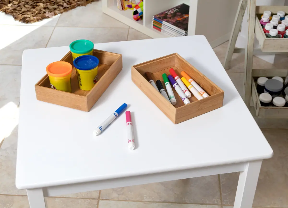 Lipper International Bamboo Wood Stacking Drawer Organizer Box 6" x 9" x 2" | Natural Renewable Resource - view 5
