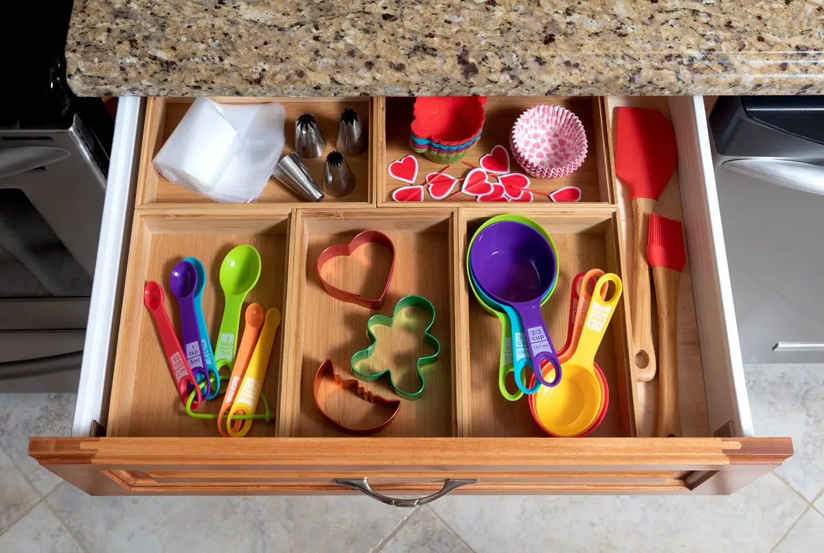Lipper International Bamboo Wood Stacking Drawer Organizer Box 6" x 9" x 2" | Natural Renewable Resource - view 6