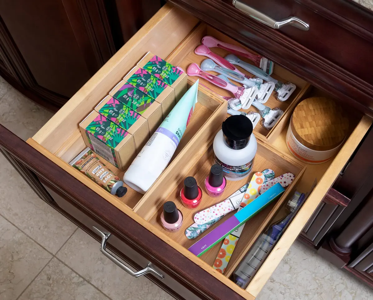 Lipper International Bamboo Wood Stacking Drawer Organizer Box 6" x 9" x 2" | Natural Renewable Resource - view 7