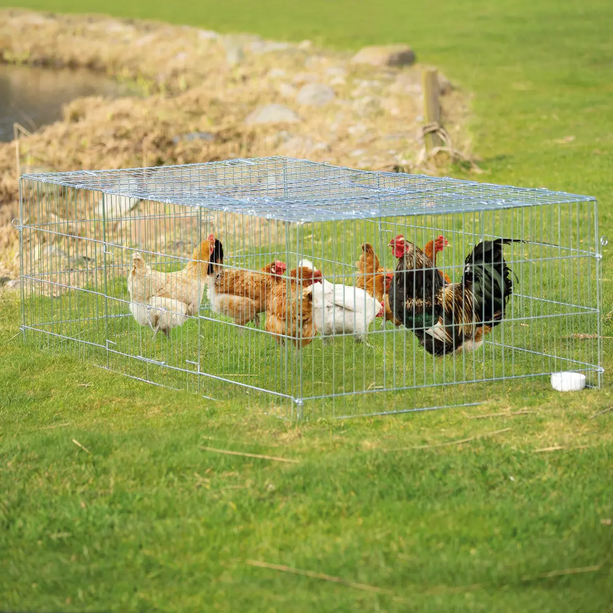TRIXIE Rabbit Cage - 55 cu. ft., Outdoor Pen Extends Rabbit Hutch and Chicken Coops, Ideal for Small Animals - view 2
