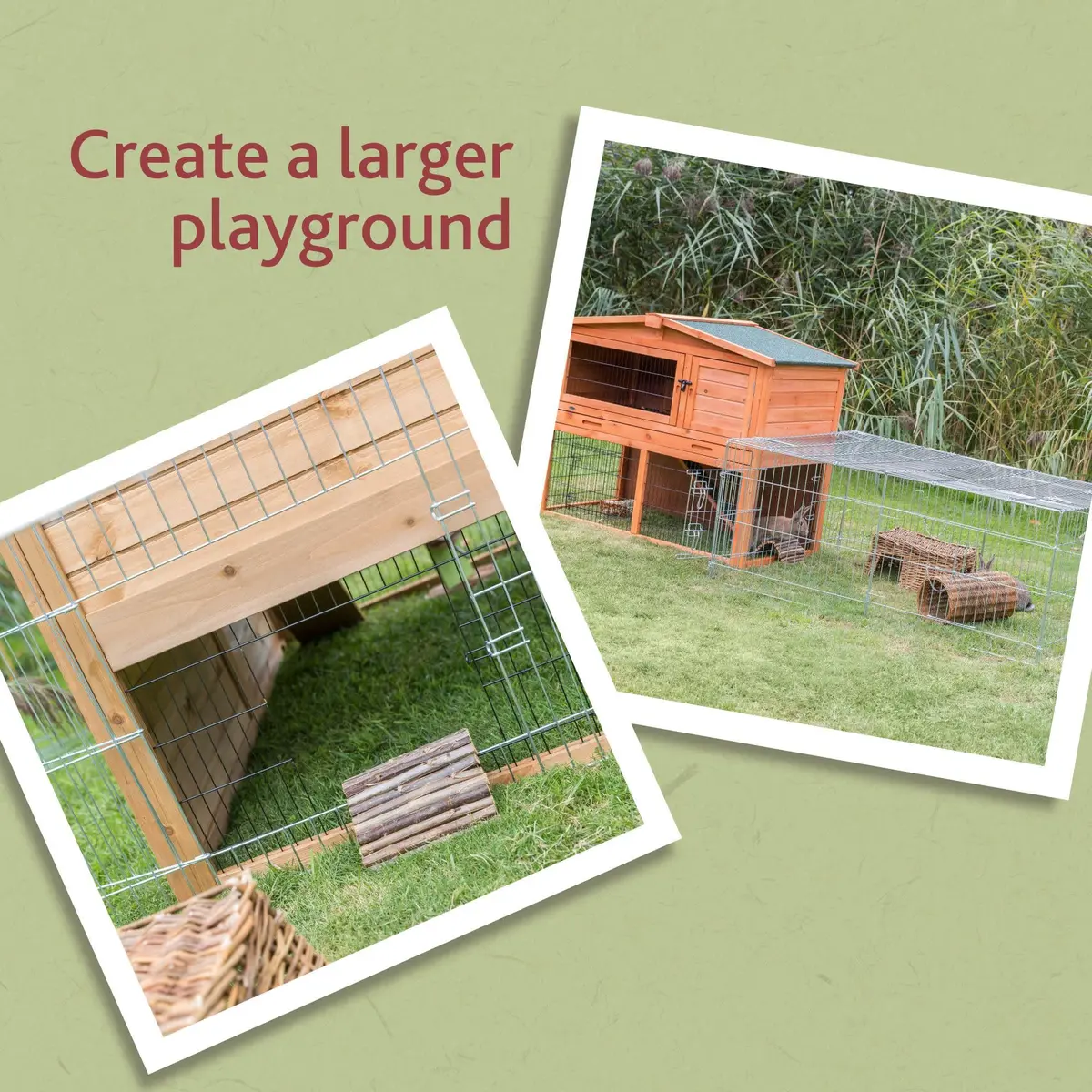 TRIXIE Rabbit Cage - 55 cu. ft., Outdoor Pen Extends Rabbit Hutch and Chicken Coops, Ideal for Small Animals - view 4