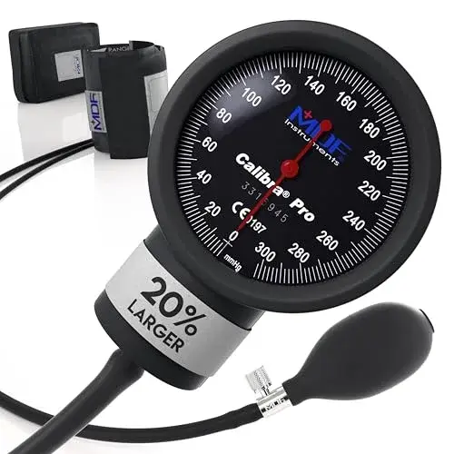 MDF Instruments Calibra Pro Aneroid Sphygmomanometer - Extra Large Gauge, Onyx Arm Band, 0.96 lb (0.44 kg) | Professional Manual BP Monitor - main product image