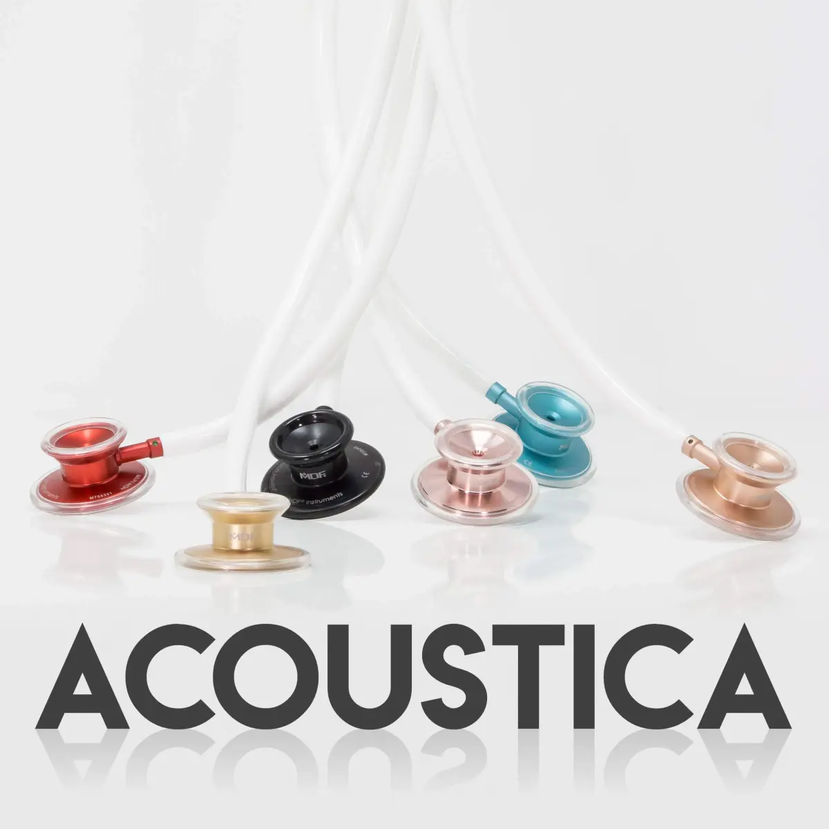 MDF Instruments Acoustica Lightweight Stethoscope | Dual Head, Burgundy Tube, Silver Chestpiece, 2.27 kg (5 lb) - view 2