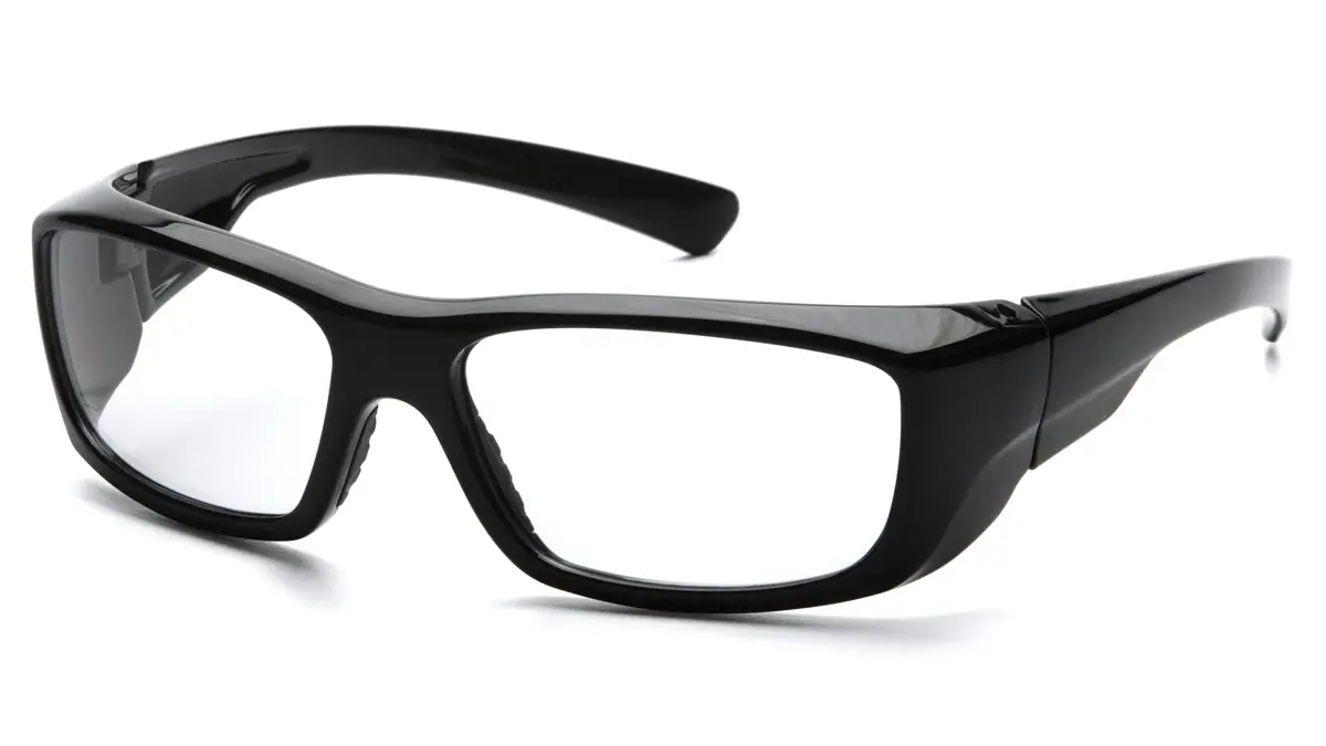 Pyramex Clear Reader Safety Glasses with Black Frame, +2.0 Diopters, 6.25" Width | Impact Resistant Polycarbonate Lenses - main product image