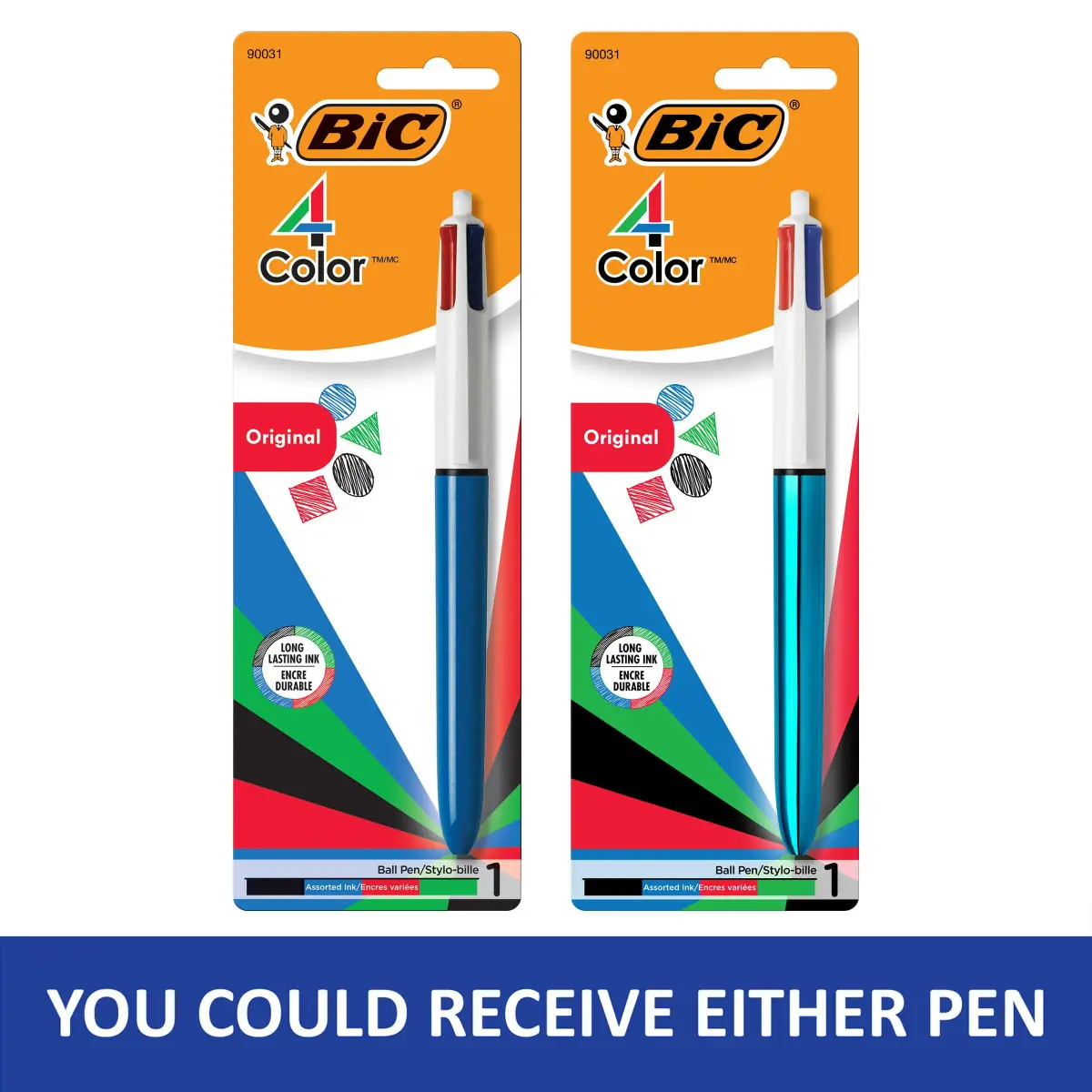 BIC 4-Color Retractable Ballpoint Pen, Medium Point, 1.0 mm, 2-Pack | Smooth Ink Flow for Students & Office - view 3