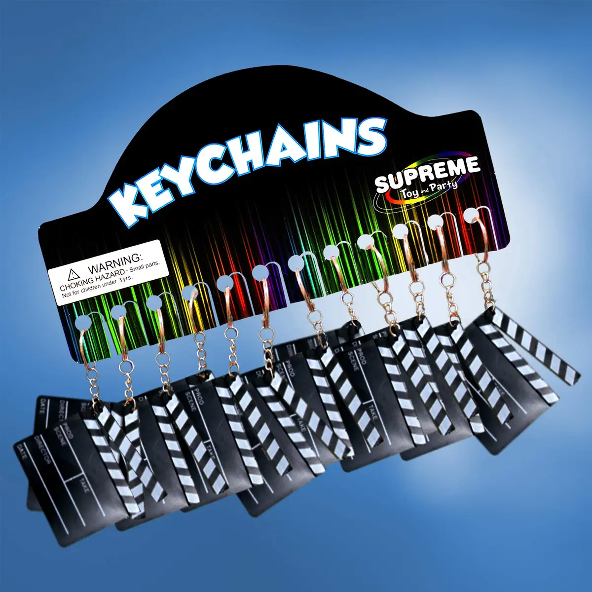 Windy City Novelties 12 Pack Hollywood Clapboard Keychains | Movie Night Party Favors & Decorations - view 4