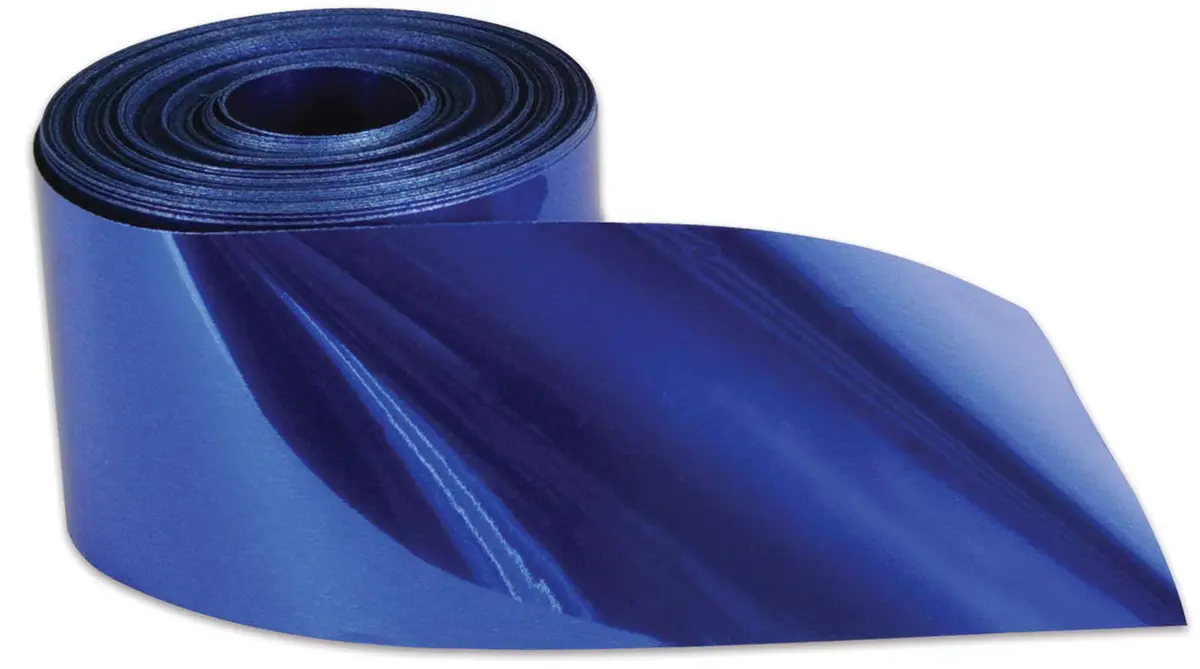 Beistle Gleam 'N Streamer Metallized Streamer, 2-Inch by 200-Feet, blue | Vibrant metallic decoration for parties - main product image