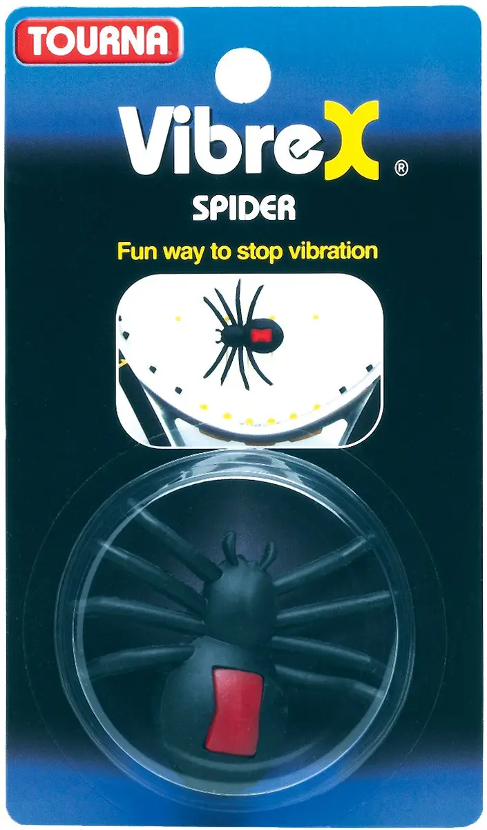 Tourna Vibrex Spider Tennis Vibration Dampener Black/Red | Fun Spider Design for Racquet - view 2