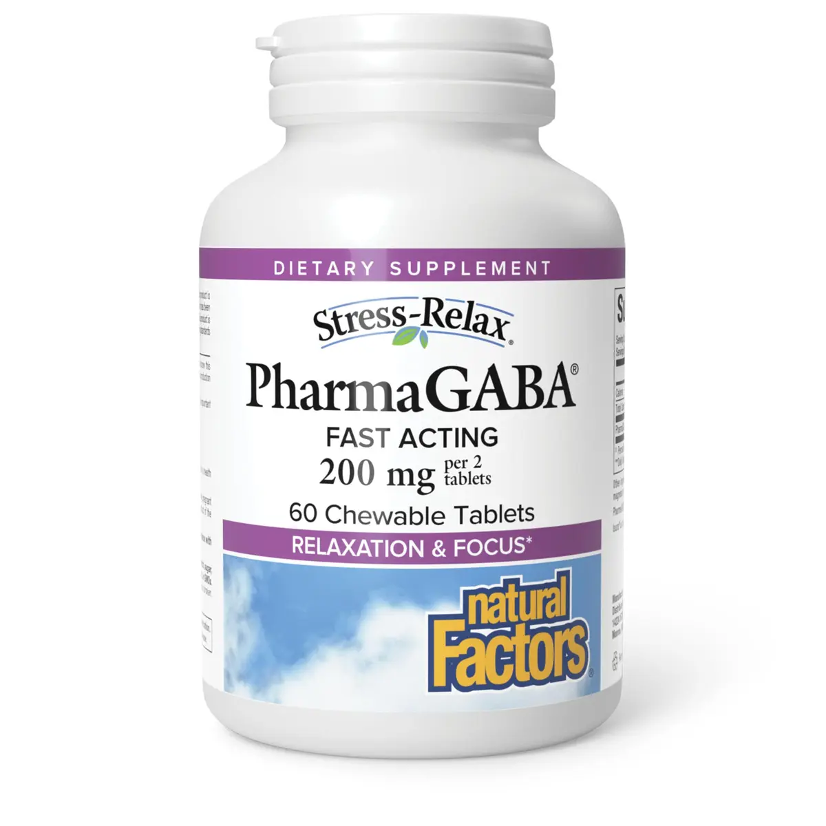 Natural Factors Pharma GABA, Calm, Relaxation & Focus*, 60 Chewable Tablets | Supports Stress & Sleep - main product image