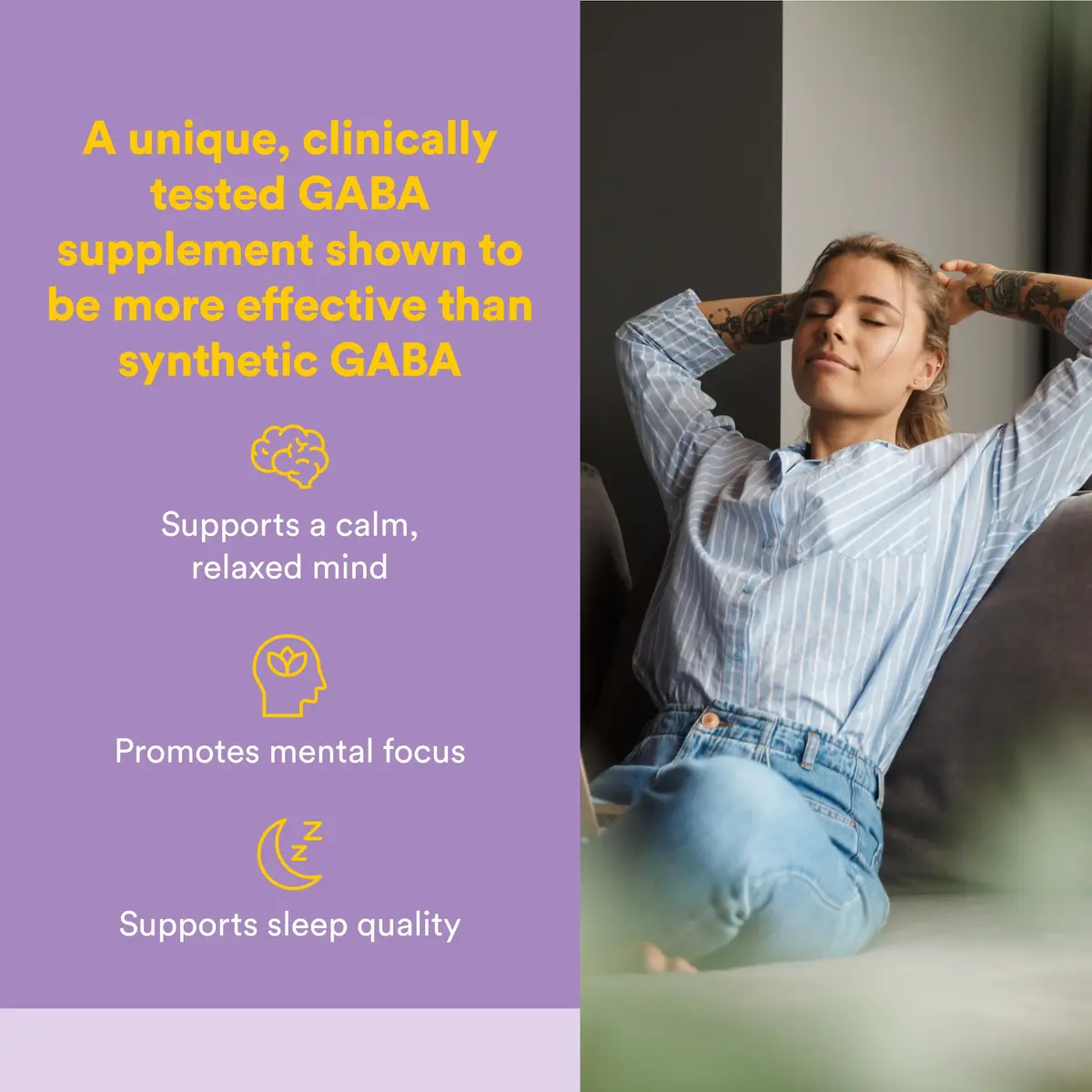 Natural Factors Pharma GABA, Calm, Relaxation & Focus*, 60 Chewable Tablets | Supports Stress & Sleep - view 2