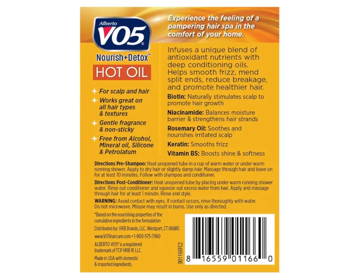 VO5 Moisturizing Hot Oil Treatment for Dry Damaged Hair | 15ml (0.5 Fl Oz) Pack of 1 - view 2