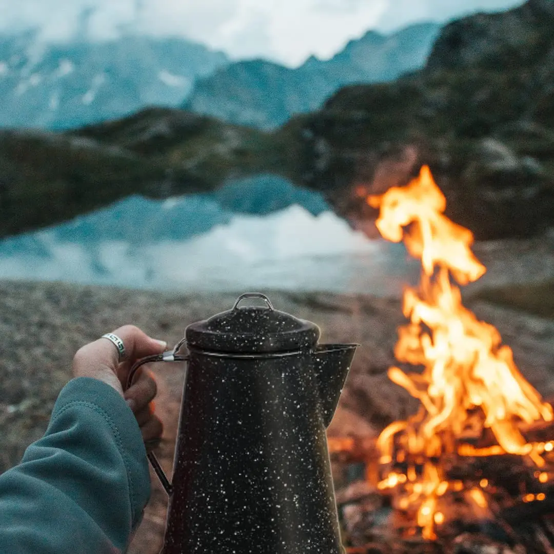 Granite Ware Coffee Boiler 3 Qt Speckled Black | Fast Boiling & Easy Cleaning - view 9