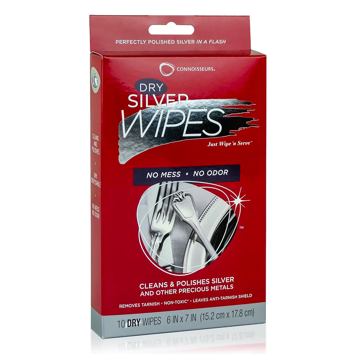 Connoisseurs Silver Cleaner Wipes 10 Pack | Sterling Silver Tarnish Remover & Polisher - main product image