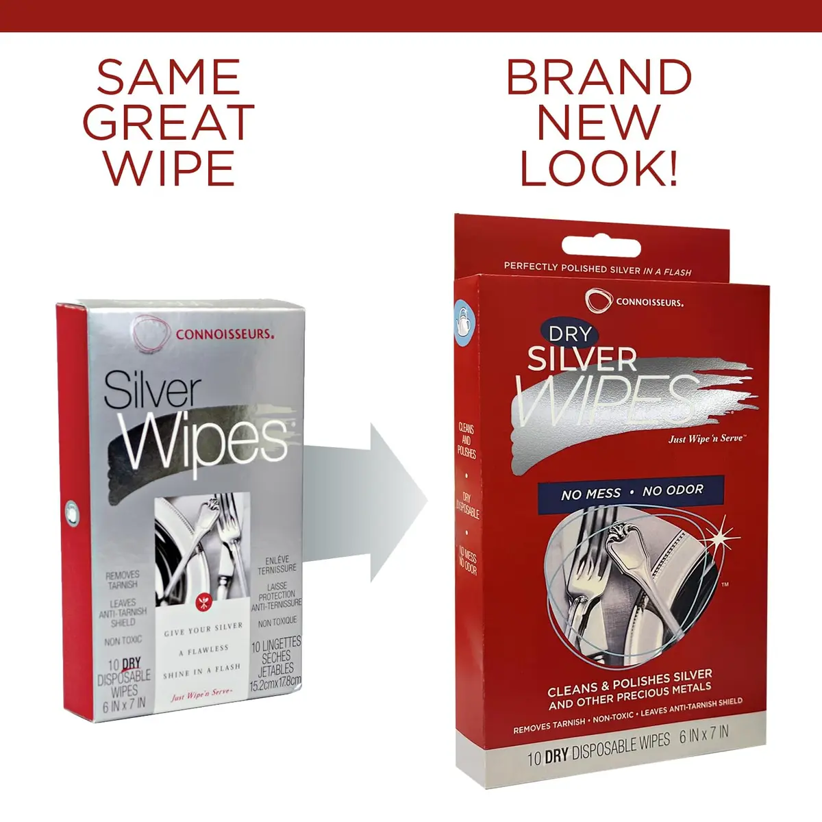 Connoisseurs Silver Cleaner Wipes 10 Pack | Sterling Silver Tarnish Remover & Polisher - view 6