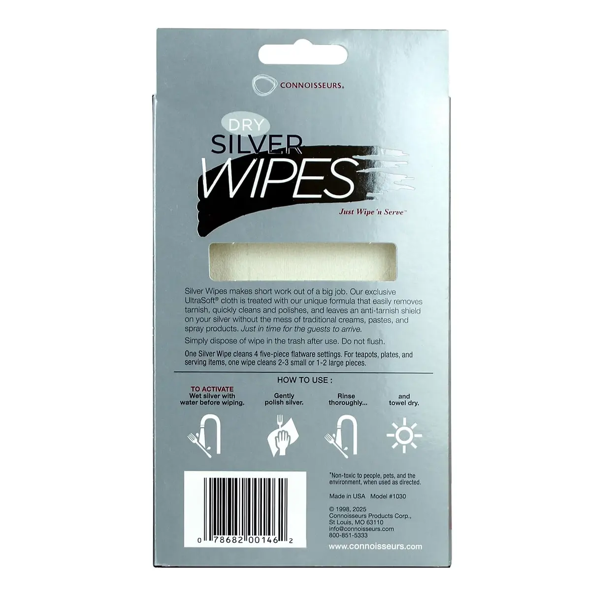 Connoisseurs Silver Cleaner Wipes 10 Pack | Sterling Silver Tarnish Remover & Polisher - view 7