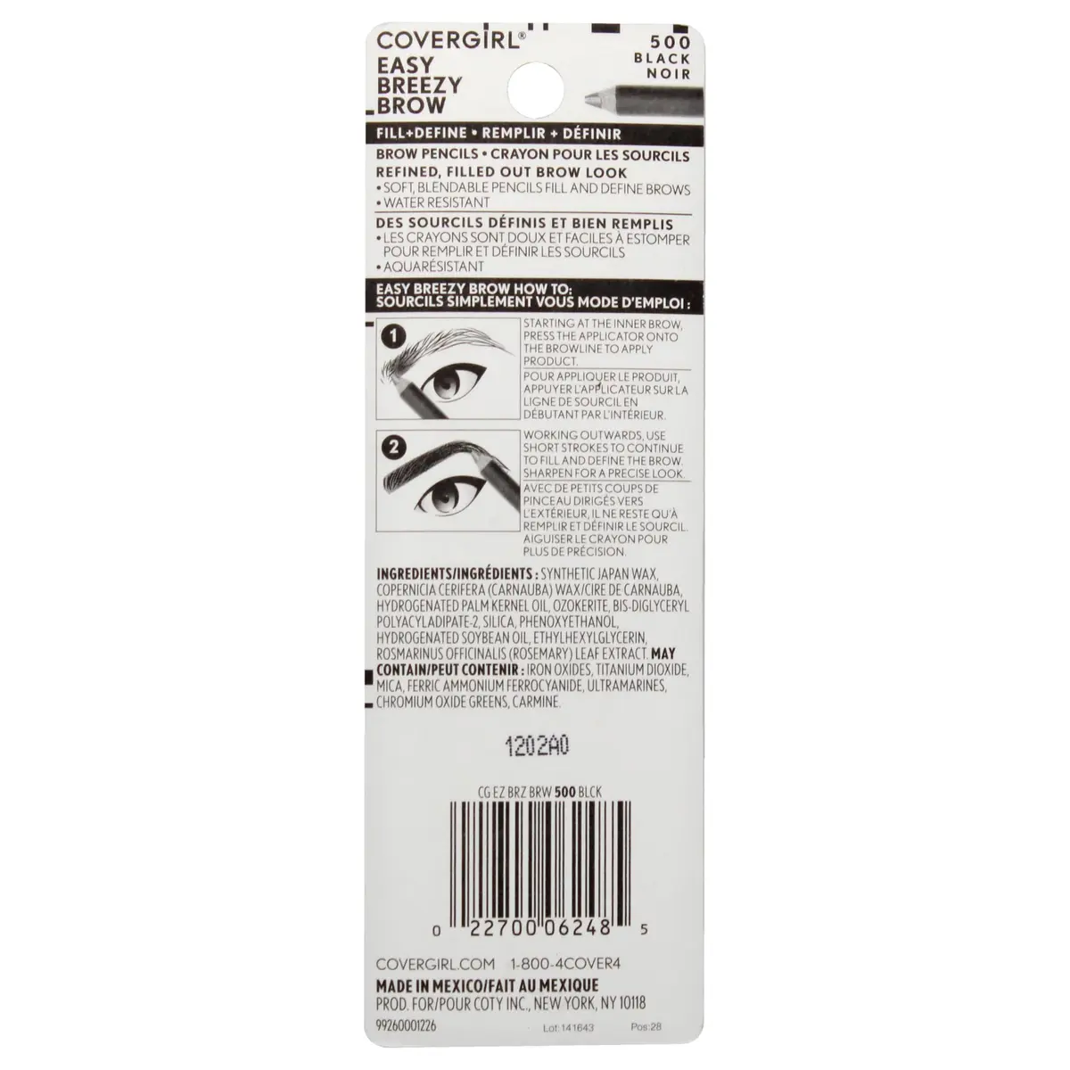 COVERGIRL Easy Breezy Brow Fill + Define Brow Pencil, 2 Pack | Long-Lasting, Deeply Pigmented, Blendable, Cruelty-Free (70-120 chars) - view 2