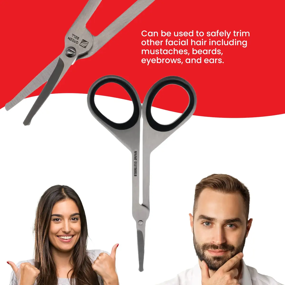 Seki EDGE Stainless Steel Nostril Scissors SS-908 | Rounded Tips for Safe Nose & Facial Hair Trimming - view 7
