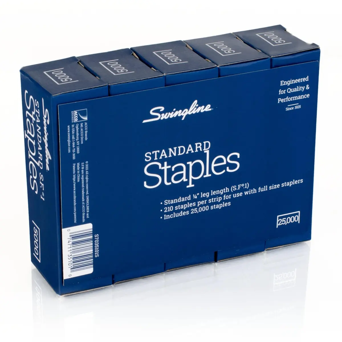Swingline Standard Staples 5 Pack (25,000 Staples Total) | Reliable Performance for Desktop Staplers - view 2